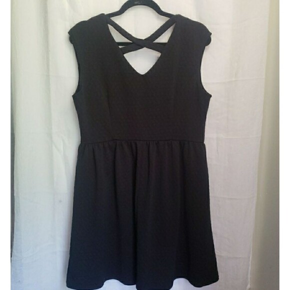 Dark Academia Dress Sleeveless Pleated Fit & Flare Stretch Women's Size XL - Picture 4 of 11